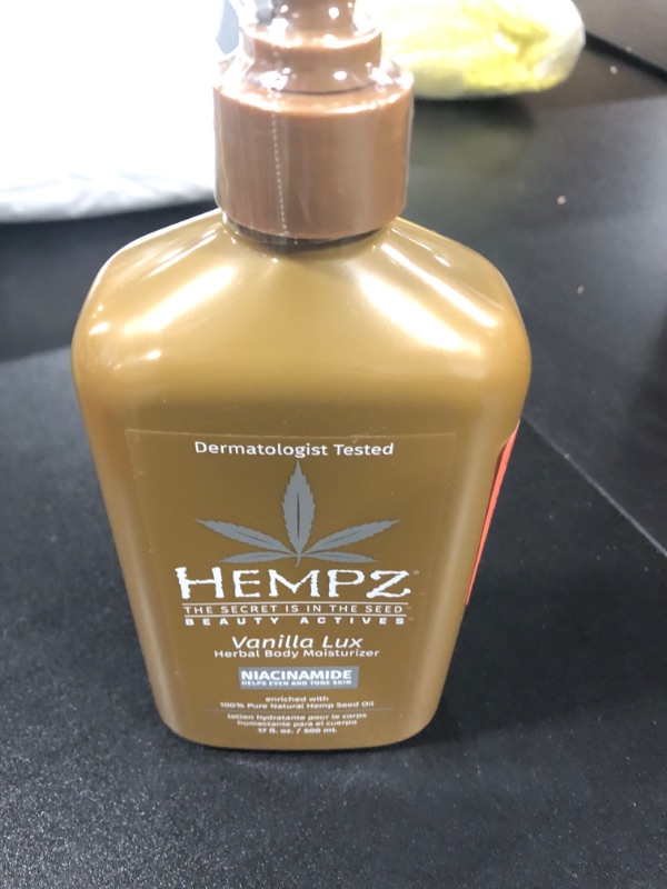 View 2 of HEMPZ Vanilla Lux Herbal Body Moisturizer 17 oz.