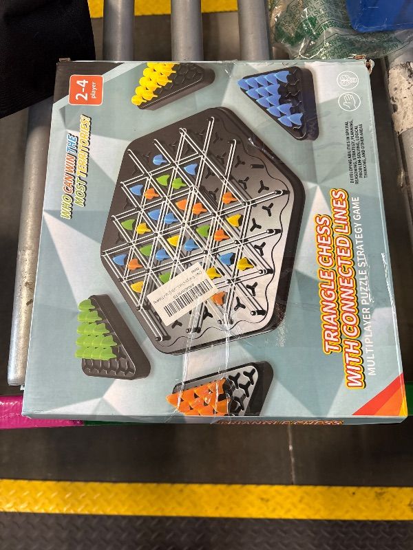 Photo 1 of Chain Triangle Chess Game, Triggle Game, 2024 New Triangle Chess Game, Triggle Rubber Band Game, Board Games for Family Night, Family Games for Kids and Adults (2 to 4 Players).