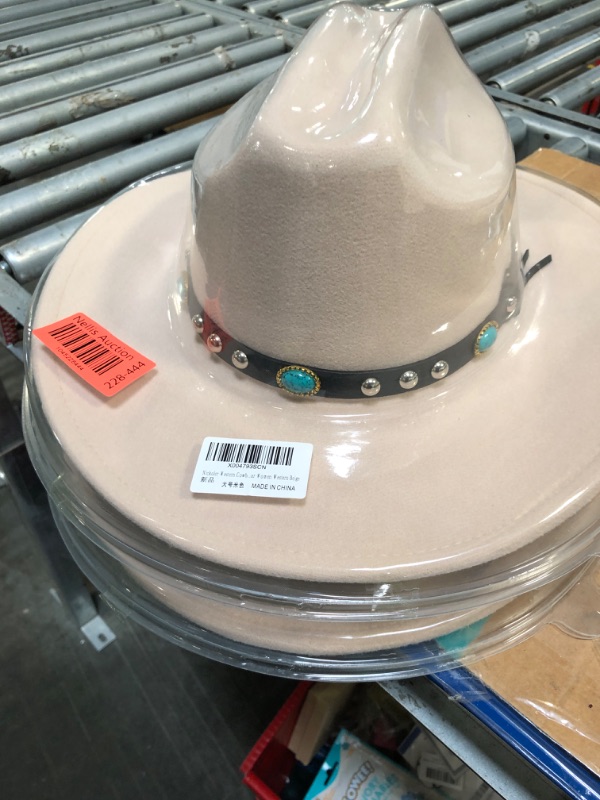 Photo 1 of **BUNDLE OF TWO** Nickoler Western Cowboy Hat for Women, Wide Brim Felt Cowboy Hat, Felt Cowgirl Hats for Women Western Beige