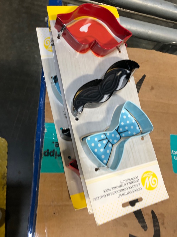Photo 1 of **BUNDLE OF THREE** Wilton 3-Piece Cookie Cutters, Tie/Mustache/Lips