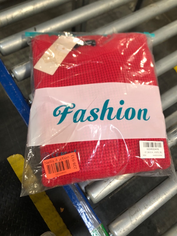 Photo 1 of ***SIZE XXL*** BTFBM Casual Women Fall Sweater 2024 Long Sleeve Ribbed Knit Pullover Loose Crewneck Split Cozy Sweater(Solid Red,XX-Large)