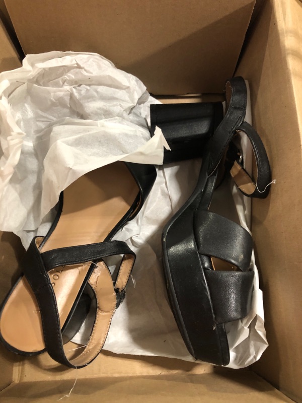 Photo 1 of Aerosoles Women's Cosmos Heeled Sandal, Black Leather, 7 *DAMADGED