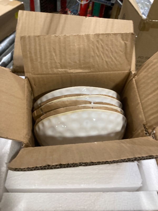 Photo 1 of **MISSING 4 BIG PLATES**Ceramic Dinnerware Sets for 4, 12 Pieces Stoneware Plates and Bowls Sets, Kitchen Dish Set with Bowls and Salad Plates, Porcelain, Dishwasher Microwave Safe