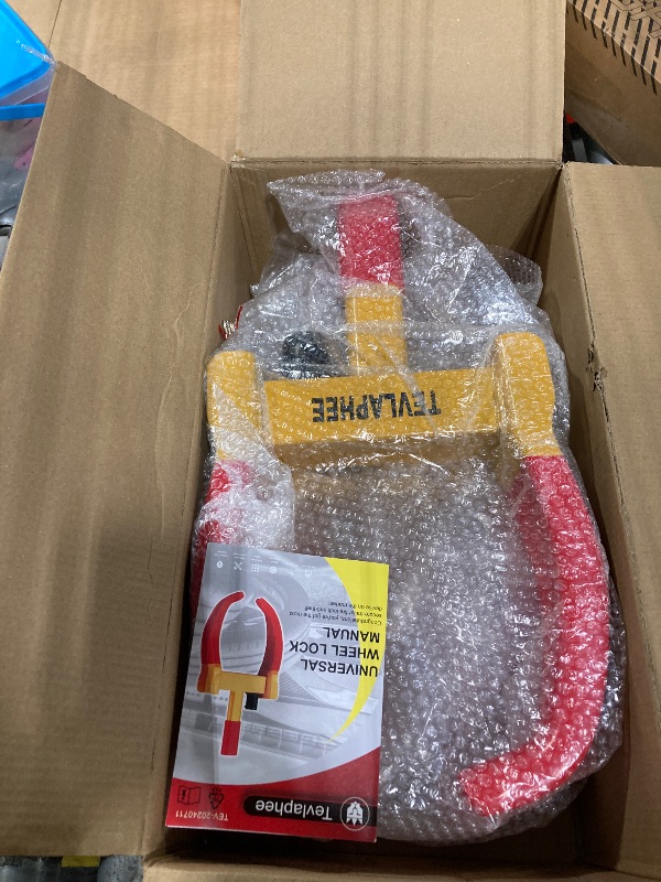 Photo 1 of Tevlaphee Wheel Lock Set,Trailer Security Adjustable Anti Theft Trailer Wheel Lock for Car Camper Trailers SUV Boat Motorcycle Great Deterrent 2 Packs 6 Alike Keys