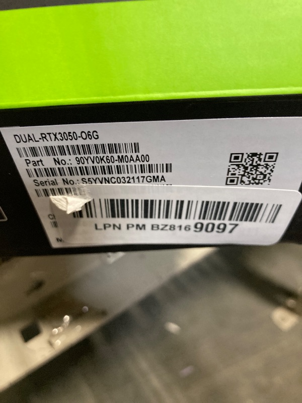 Photo 1 of ***LOCKED** ASUS Dual NVIDIA GeForce RTX 3050 6GB OC Edition Gaming Graphics Card - PCIe 4.0, 6GB GDDR6 Memory, HDMI 2.1, DisplayPort 1.4a, 2-Slot Design, Axial-tech Fan Design, 0dB Technology, Steel Bracket