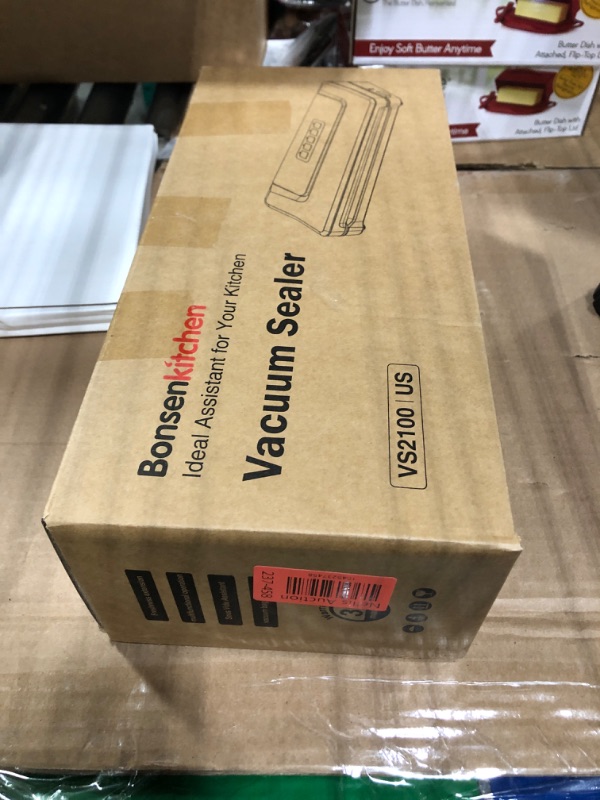 Photo 1 of [Updated 2025] Bonsenkitchen Vacuum Sealer Machine + 40 Vacuum Bags, Fast-Compact/Multi-Functional Food Vacuum Sealer with External Vacuum System, Silver