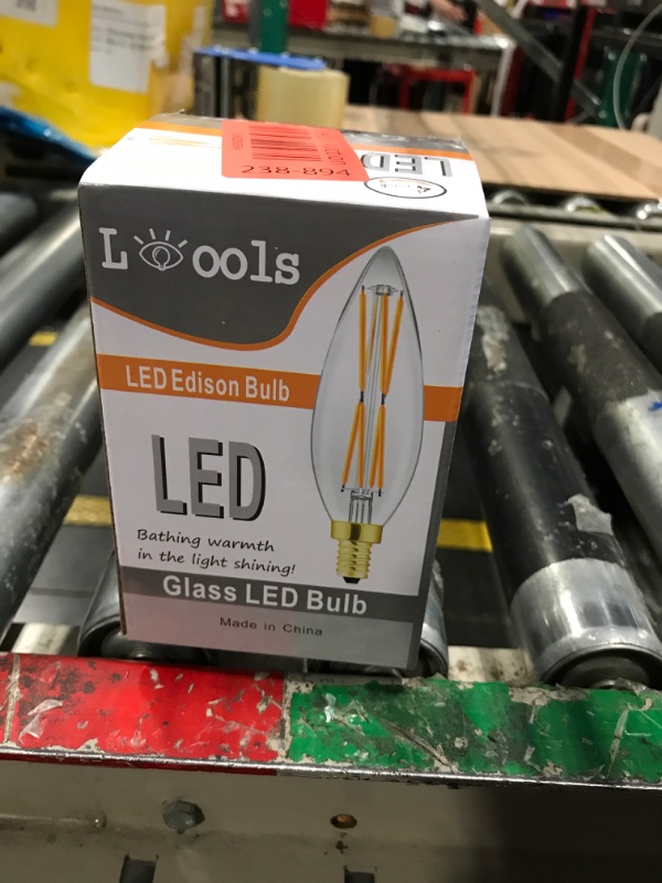 Photo 1 of ***one of the light bulb loose inside part(X mark on the box)E12 Candelabra Light Bulbs 8W,Equal 100 Watt Dimmable Led Bulbs,5000K Cool White Led Candle Bulb,Chandelier Light Bulbs 4.85In,Led Light Bulbs 900lm,4-Pack