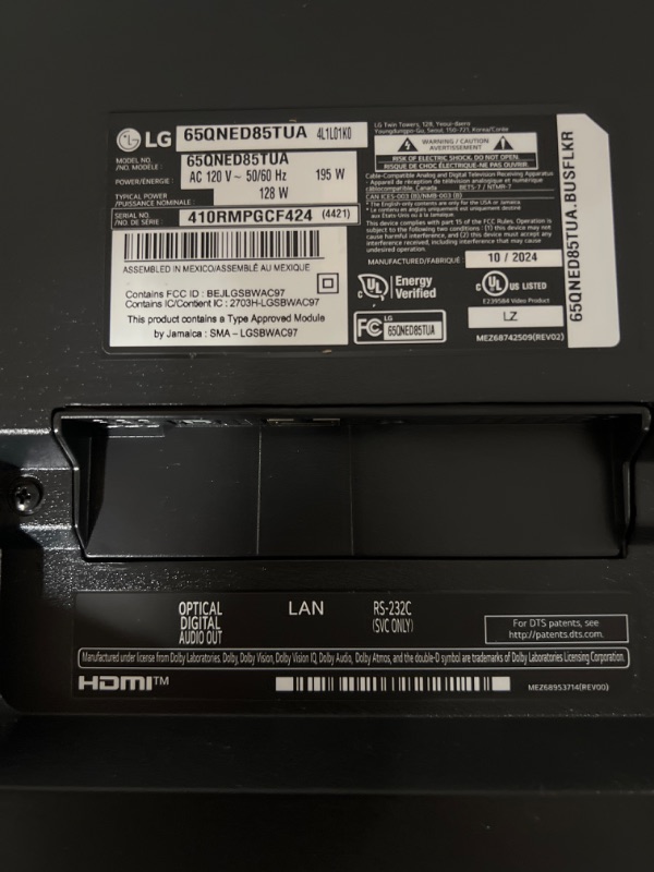 Photo 1 of LG 65-Inch Class QNED85T Series LED Smart TV 4K Processor Flat Screen with Magic Remote AI-Powered with Alexa Built-in (65QNED85TUA, 2024)