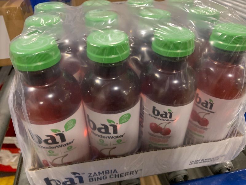 Photo 1 of 12 Pack Bai Beverage, Bing Cherry Zambia, 18 Ounce Best By April 16