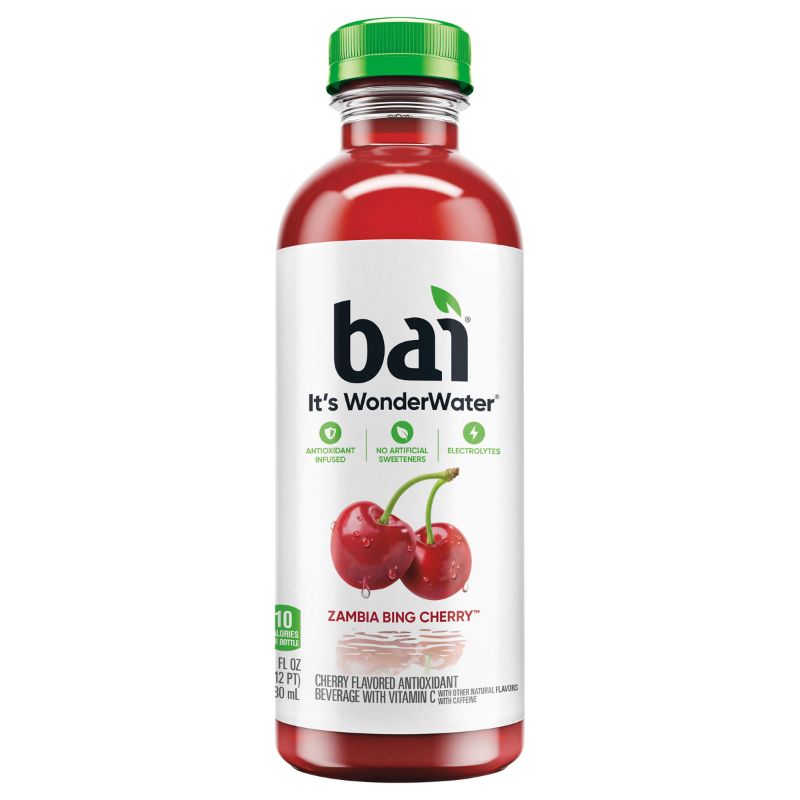 Photo 1 of 12 Pack Bai Beverage, Bing Cherry Zambia, 18 Ounce Best By April 16