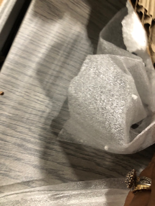 Photo 1 of Techni Mobili 47" Computer Desk with Drawers and Storage, Office Desk with Printer Shelf, Pull Out Shelf and Keyboard Tray, Computer Workstation, Grey