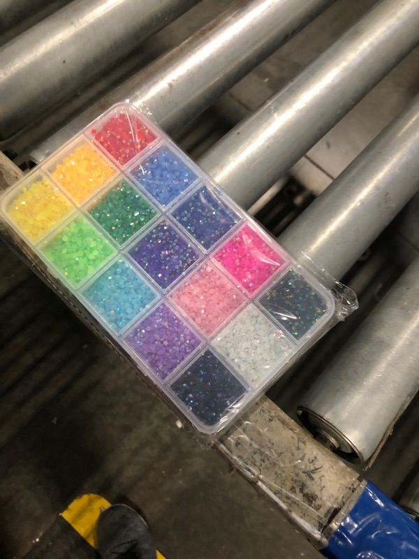 Photo 1 of 15000 Pcs/Box Nail Art Rhinestones,15 Colors 3mm Flat-Bottomed Round Nail Rhinestones Glitter Crystal Gem Rhinestone,DIY Decoration Accessories