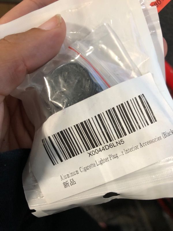 Photo 1 of Aluminum Cigarette Lighter Plug Cover,Dustproof Eject Button Cigarette Lighter Cap Car Decorations,Car Cigarette Lighter Plug Replacement Car Interior Accessories (Black F)