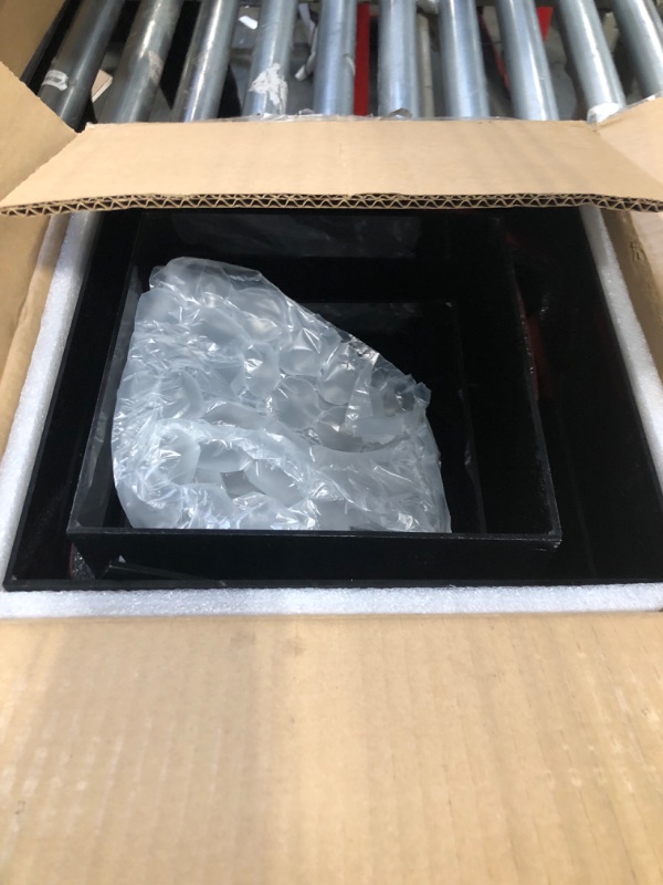 Photo 1 of Leinuosen 6 Pcs Food Risers for Buffet Table Large Buffet Risers Acrylic Display Box Acrylic Cube Display Stands for Dessert Catering Supplies(Black,6" 7''8" 9" 10" 11'')