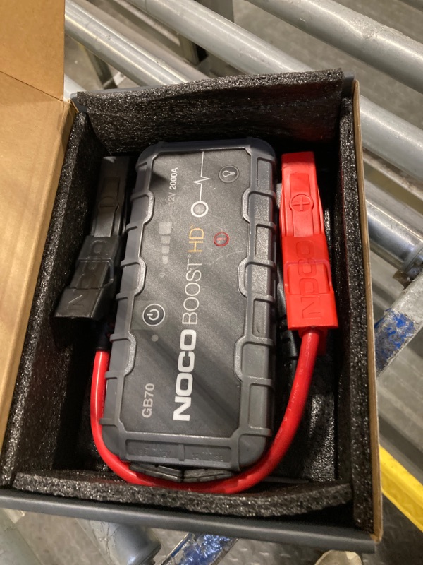 Photo 1 of NOCO Boost HD GB70 2000A UltraSafe Car Battery Jump Starter, 12V Battery Booster Pack, Jump Box, Portable Charger and Jumper Cables for 8.0L Gasoline and 6.0L Diesel Engines