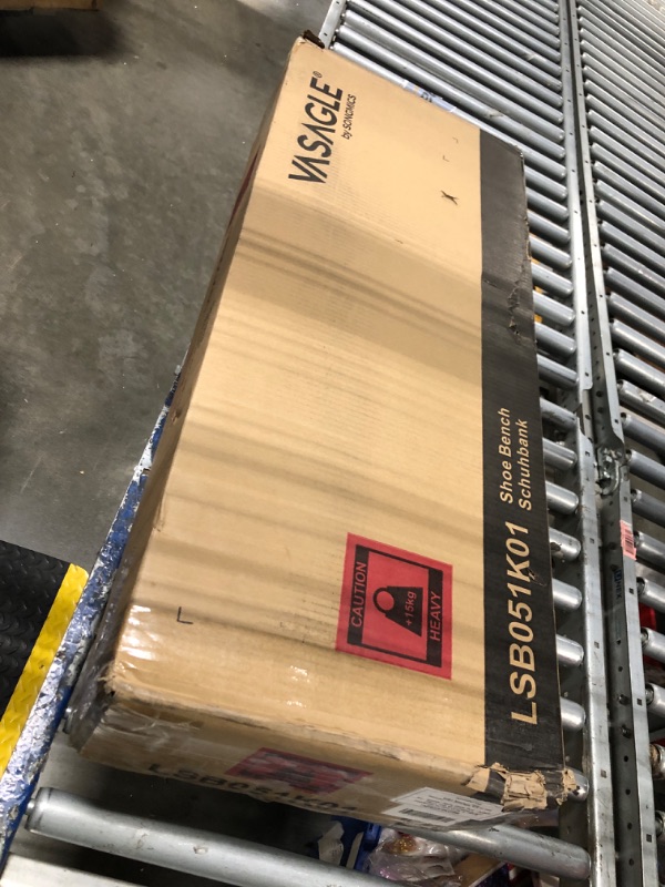 Photo 1 of VASAGLE Shoe Storage Bench with Seating, Shoe Rack with Organizer Drawer, Industrial Style, Steel Frame, Holds Up to 300LB, for Entryway, Living Room, Bedroom, Rustic Brown and Ink Black, ULSB051K01