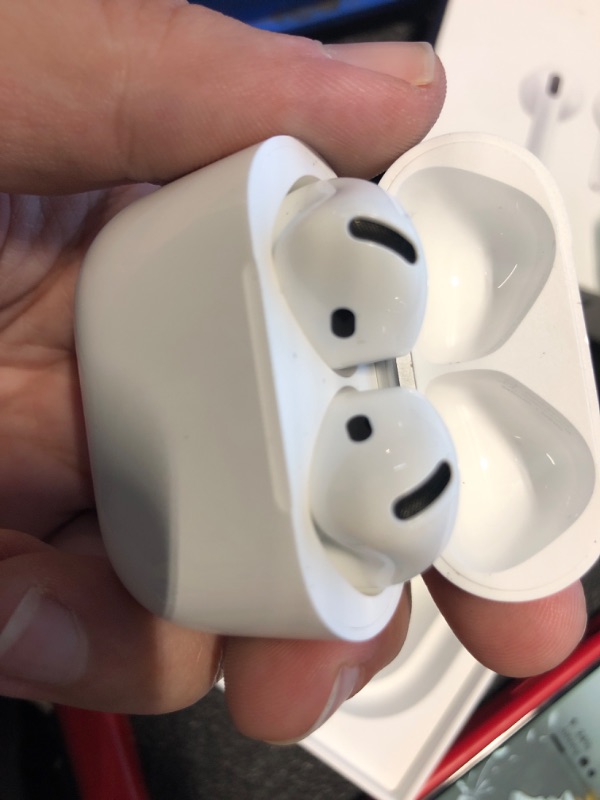Photo 1 of ***unknown if USB-C cord include*** Apple AirPods 4 Wireless Earbuds, Bluetooth Headphones, Personalized Spatial Audio, Sweat and Water Resistant, USB-C Charging Case, H2 Chip, Up to 30 Hours of Battery Life, Effortless Setup for iPhone