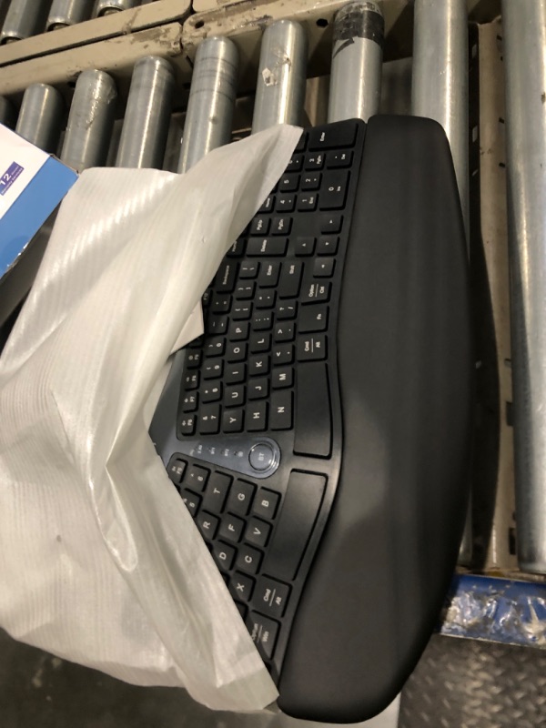 Photo 1 of Ergonomic Wireless Keyboard and Mouse, MK835 Ergo Bluetooth/2.4G Split Design Keyboard Mouse Combo with Cushioned Palm Rest, Multi-Device, Wave Keys, Rechargeable, for Windows/Mac/Android