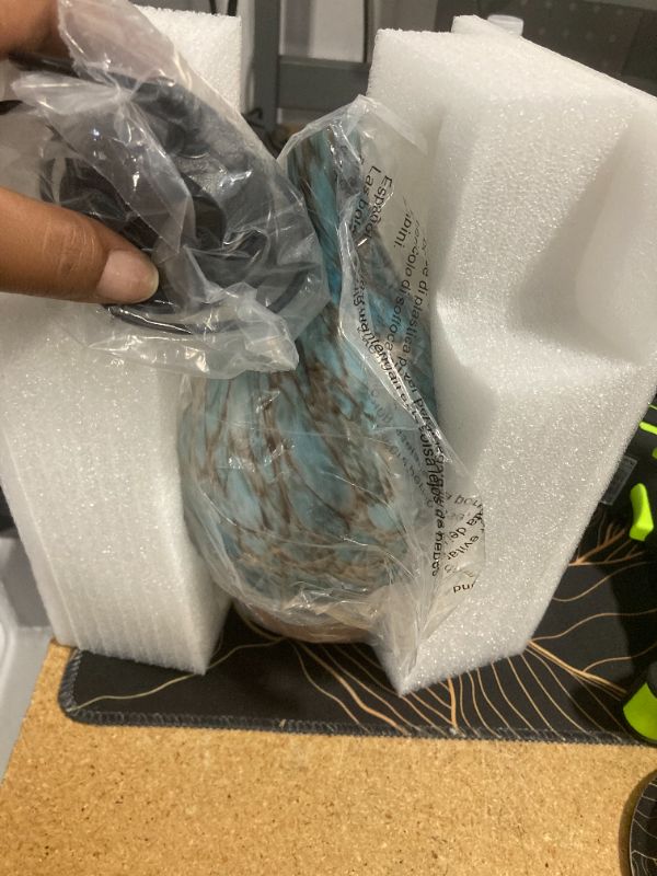 Photo 1 of Porseme 150ml Glass Essential Oil Diffuser Aromatherapy Ultrasonic Cool Mist Humidifier 6 Running Hours Waterless Auto-Off Air Diffusers for Sleeping,Yoga,Office Working Spa and Rest (Light Blue)