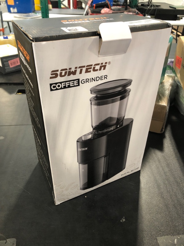 Photo 1 of SOWTECH Conical Burr Coffee Grinder, Adjustable Burr Mill with 38 Precise Grind Setting, precision timer, for Espresso/Drip/Pour Over/Cold Brew/French Press Coffee Maker(Black)
