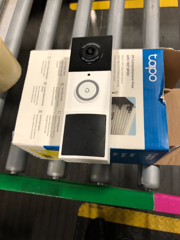 Photo 1 of **MISSING PIECES**
TP-Link Tapo Smart Video Doorbell Camera Wireless with Chime, 2K with Full Color Night Vison & Spotlights, No Monthly Fee, Ring Call, 160° Ultra-Wide View, Free AI Detection, Local Storage (D210). 