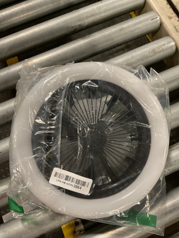 Photo 1 of Socket Fan Light with Remote Control, 3 Colors 3000K-6500K Dimmable LED Light Bulb Fan Screw in Ceiling Fan for Bedroom, Kitchen, Storage Room, Closet, Wireless Small Ceiling Fans with Lights - Black