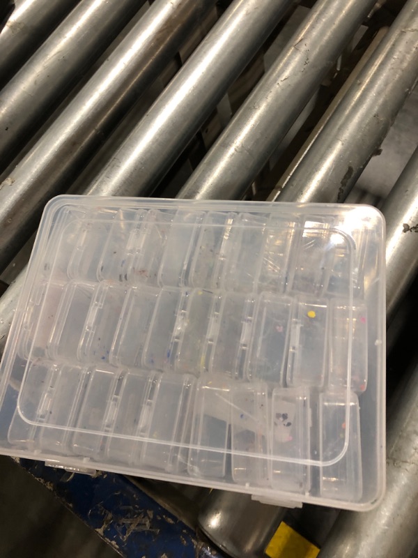Photo 1 of Bead Organizer Box, 30pcs Small Clear Plastic Storage Containers, Craft Storage Box Features Hinged Lid and Labels, Mini Boxes for Bracelets, Jewelry, Diamonds, Clay Beads, Screws, Seeds, Small Parts
