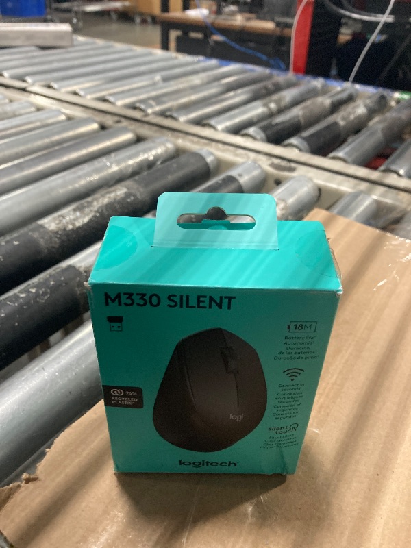 Photo 1 of Logitech M330 SILENT Wireless Mouse, 2.4GHz with USB Receiver, Optical Tracking, Quiet & Lightweight, Long Battery Life, for PC, Mac, Laptop, Chromebook - Black