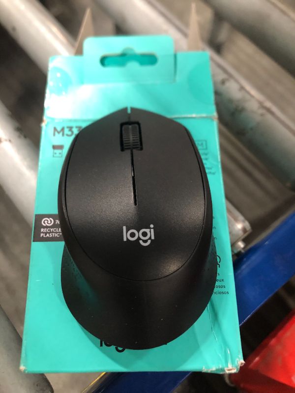 Photo 1 of Logitech M330 SILENT Wireless Mouse, 2.4GHz with USB Receiver, Optical Tracking, Quiet & Lightweight, Long Battery Life, for PC, Mac, Laptop, Chromebook - Black