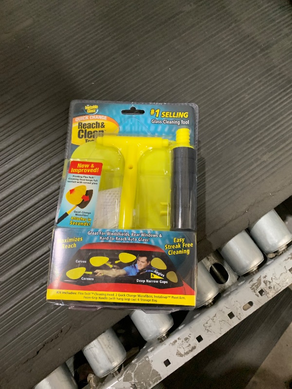 Photo 1 of Invisible Glass 95160 Reach & Clean Glass Windshield Cleaner Tool Kit With Extendable Handle, (2) Reusable Quick Change Microfibers, and Storage Bag for Auto Windshield, Trucks, SUVs, RVs, and Windows