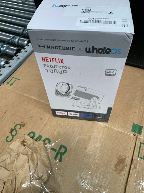 Photo 1 of [Netflix-Licensed] Magcubic Mini Projector with Wifi and Bluetooth, Built-in Android 13, Portable Smart 1080P Projector with 4K Support, Auto Keystone, Voice Control, HY320 NTV (White)