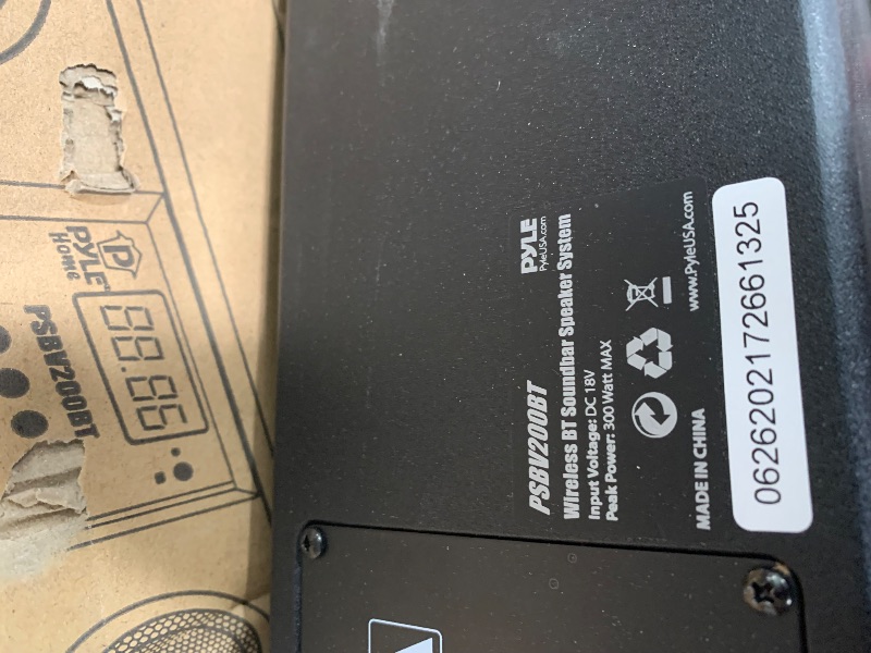 Photo 1 of Pyle Bluetooth Soundbar with FM Radio and Integrated MP3 Player - USB, RCA and BT Wireless Connectivity, Wireless Remote - PSBV200BT