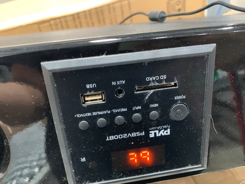 Photo 1 of Pyle Bluetooth Soundbar with FM Radio and Integrated MP3 Player - USB, RCA and BT Wireless Connectivity, Wireless Remote - PSBV200BT