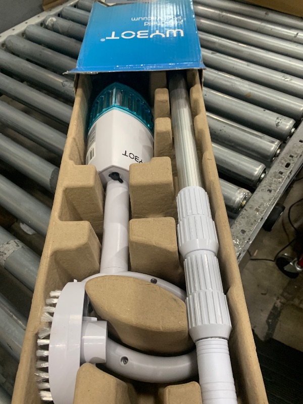 Photo 1 of (USED/FAIR) (MISSING POWER COR) 2024 Upgrade) WYBOT Handheld Pool Vacuum with Dual Suction Heads, Telescopic Pole, Cordless Rechargeable Pool Cleaner for Deep Cleaning with 60 Mins Runtime, Ideal for Spas/Hot Tubs/Small Pools
