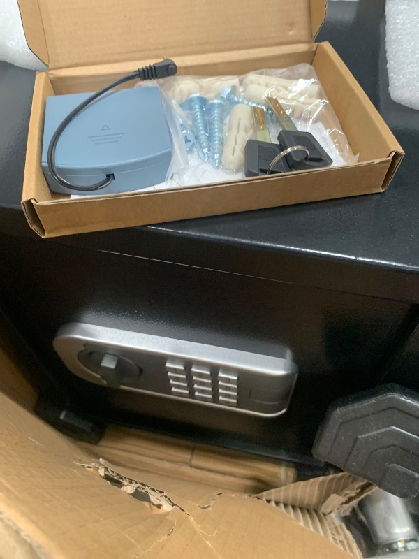 Photo 1 of (DAMAGED) (PARTS) (NON-FUNCTIONAL) 1.8 Cuft Safes for Home, Fireproof Safe Box, Home Safes Fireproof Waterproof with Electronic Keypad, Spare Key, Smart Alert, Security Fire Proof Safe for home documents Money Medicine