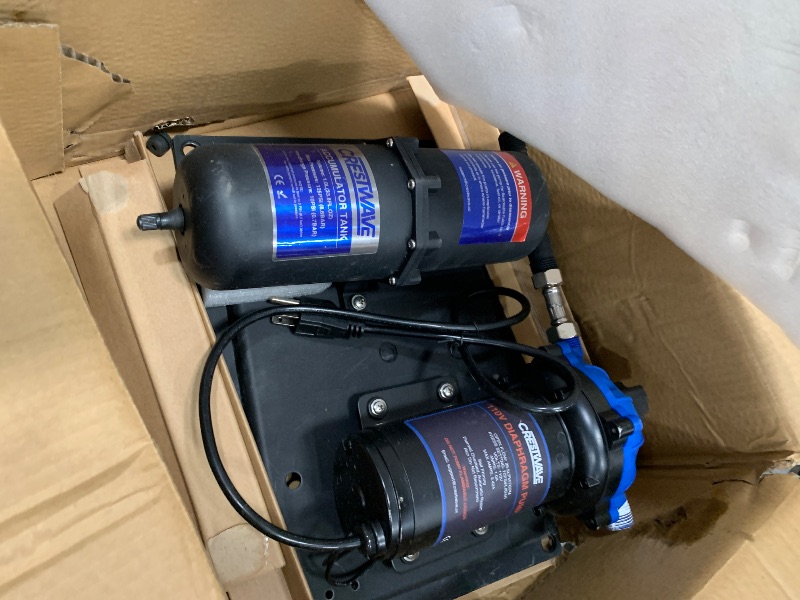 Photo 1 of (incomplete)(see images) CrestWave RV Water Pump 110V AC 7GPM 70PSI and 1L 125PSI Pre-Pressurized Accumulator Tank, Quiet Water Transfer Pump 