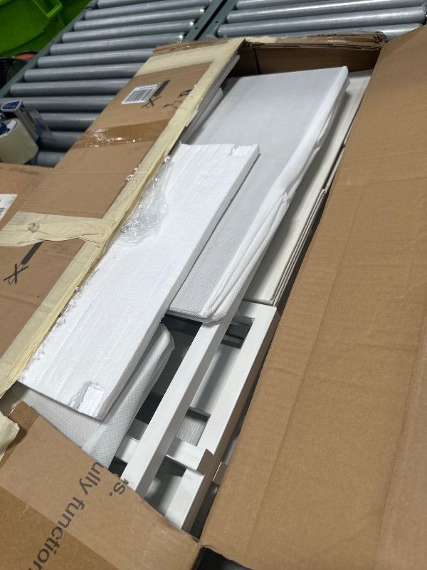 Photo 1 of *** PARTS ONLY *** BOLUO White Dresser with LED Light and Charging Station for Bedroom 6 Drawer Dresser with USB Outlet, Dressers & Chests of Drawers Fabric Dresser for Closet Modern