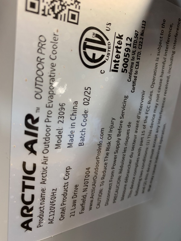 Photo 1 of ARCTIC AIR OUTDOOR PRO EVAPORATIVE COOLER 