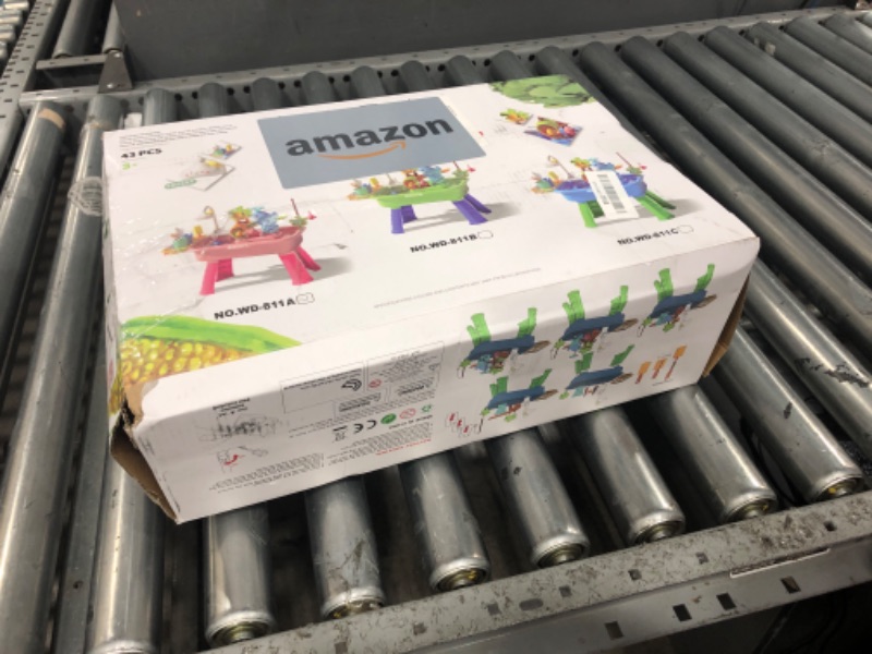 Photo 1 of (missing for parts) Water Table for Toddlers 1-3?Water table with pump?Toy Kitchen Sets for kids ages 4-8, Play Sink with Running Water & Electric Faucet?Includes Play Vegetables, Tableware & Fishing Game (Pink)