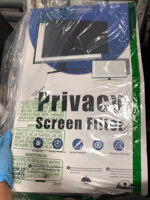 Photo 1 of [2-Pack] 27 Inch Privacy Screen for Computer Monitor 16:9 Aspect Ratio, Eye Protection Anti Blue Light Glare Shield, 27inch Removable Black Blackout Anti Spy Desktop Security Private Filter
