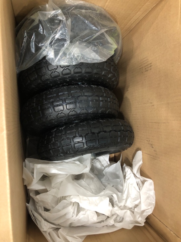 Photo 1 of (4 Pack) AR-PRO 10" Heavy-Duty Replacement Tire and Wheel - 4.10/3.50-4" with 10" Inner Tube, 5/8" Axle Bore Hole, 2.2" Offset Hub and Double Sealed Bearings for Hand Trucks and Gorilla Cart