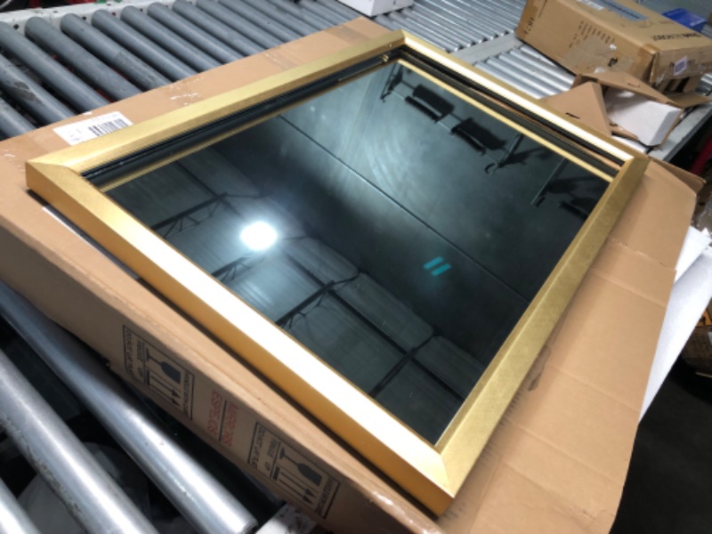 Photo 1 of ***DAMAGED - MIRROR HAS BROKEN OFF FROM FRAME - SEE PICTURES***
MCS 23x34.25 Mercer Large Wall Mirror, Gold Timeless Rectangle Mirror, Vertical & Horizontal Wall Hanging Mirror for Bathroom, Bedroom, Entryway & Livingroom