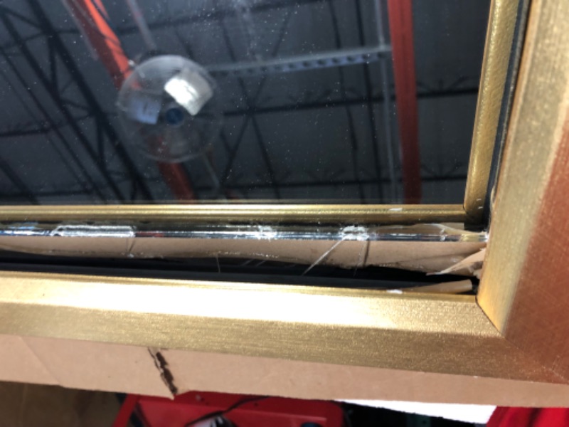Photo 1 of ***DAMAGED - MIRROR HAS BROKEN OFF FROM FRAME - SEE PICTURES***
MCS 23x34.25 Mercer Large Wall Mirror, Gold Timeless Rectangle Mirror, Vertical & Horizontal Wall Hanging Mirror for Bathroom, Bedroom, Entryway & Livingroom