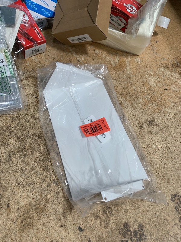Photo 1 of 10" x 5" White Galvanized Steel Vent Cover - Duct Exhaust/Inlet Rain Deflector - Weatherproof Guard for Open Ventilation Systems - Indoor/Outdoor Vent Hood - Air Vent Grille Protection Roof