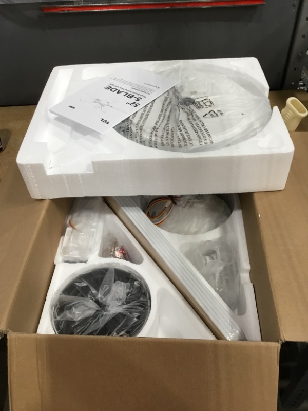 Photo 1 of ************FOR PARTS ONLY-MISSING PARTS*******************
TCL 52" Low Profile Ceiling Fan with Light, Slim, White, Flush Mount, DC Reversible Motor, 6 Speeds, Remote Control, Noiseless, Dimmable, LED Light, 3CCT, Modern Ceiling Fan for Bedroom Living Ro