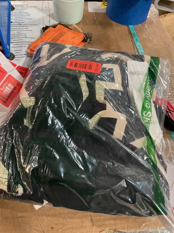 Photo 1 of (MEDIUM) (USED/FAIR) GOELIA Black Mini Sweater Dress for Women, Button up 3/4 Sleeve Knit Dresses for Teacher Work Business in Fall L