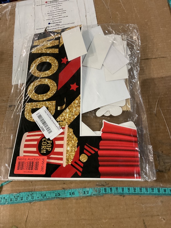 Photo 1 of Hollywood Theme Party Decorations Movie Night Photo Booth Props Hollywood Photo Frame and Props for Movie Theater Themed Red Carpet Birthday Party Favors Supplies, 21 Pieces
