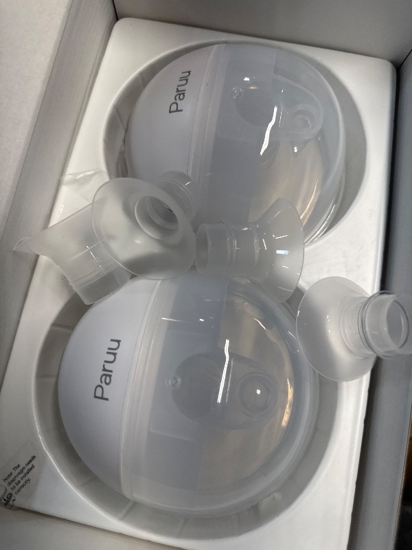 Photo 1 of (PARTS) (NOT FUNCTIONAL) Paruu Hands Free Breast Pump P16, Wearable Breast Pump Electirc Portable with 4 Modes & 12 Levels, Max 309mmHg Strong Suction 19/21/24mm Flange Inserts Wearable Breastfeeding Pump, 2 Pack White