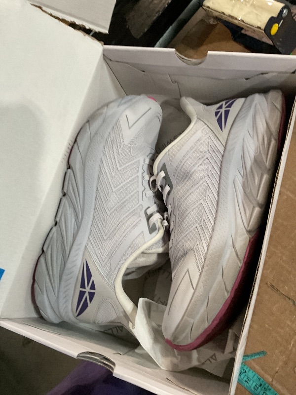 Photo 1 of (need cleaning/ good conditon) ALLSWIFIT Women's Slip On Walking Shoes Running Comfortable Tennis Breathable Non Slip Athletic Gym Workout Cross Training Fashion Sneakers,Size 9.5,Light Grey Purple,SARR034W