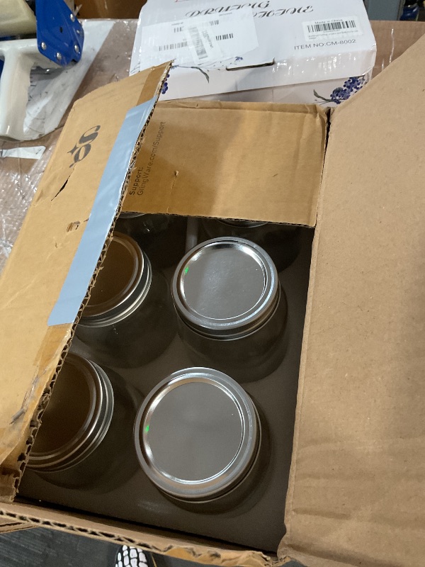 Photo 1 of [6 Pack] 16 oz. Regular-Mouth Glass Mason Jars with Metal Airtight Lids and Bands for 1 Pint Canning, Preserving, & Meal Prep